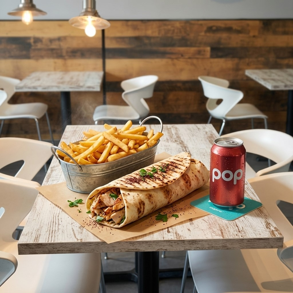 Thursday Special shawarma wrap and fries